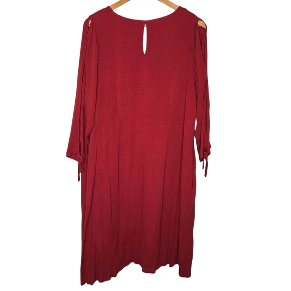 Soft Surroundings Womens Cardinal Cut Out Sleeves Hera Dress Size 18 - Picture 4 of 11